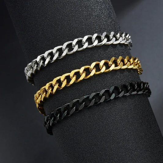 Chain Bracelet for Men Stainless Steel Cuban Link Chain Wristband