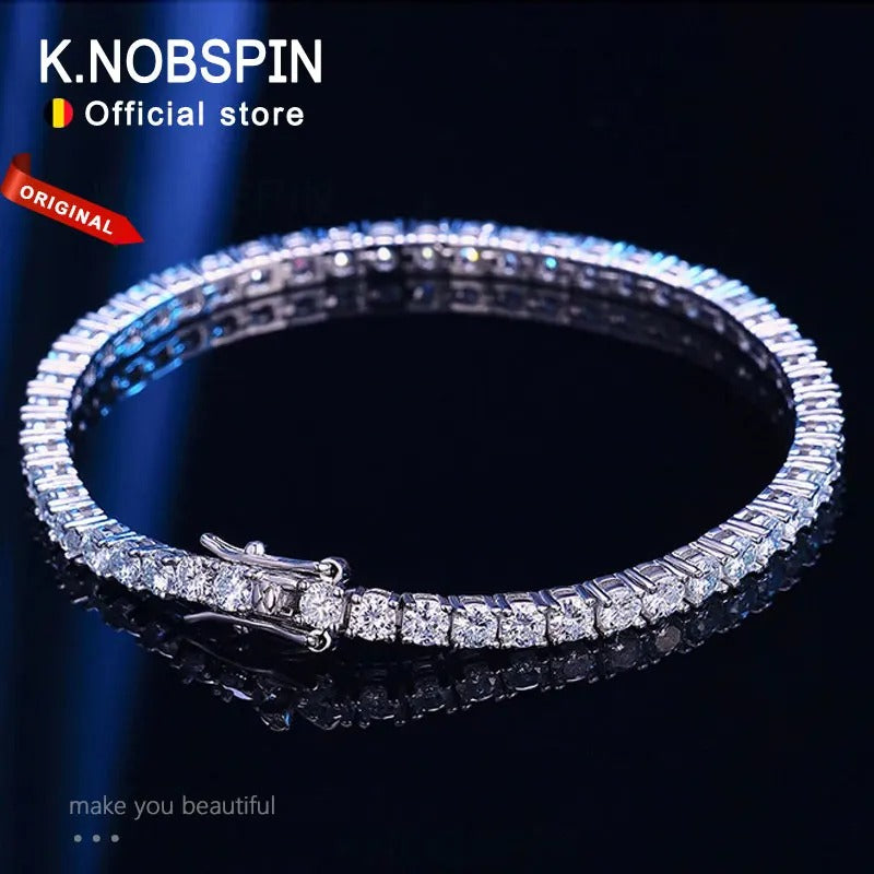 Moissanite Bracelet 925 Silver Plated for Women