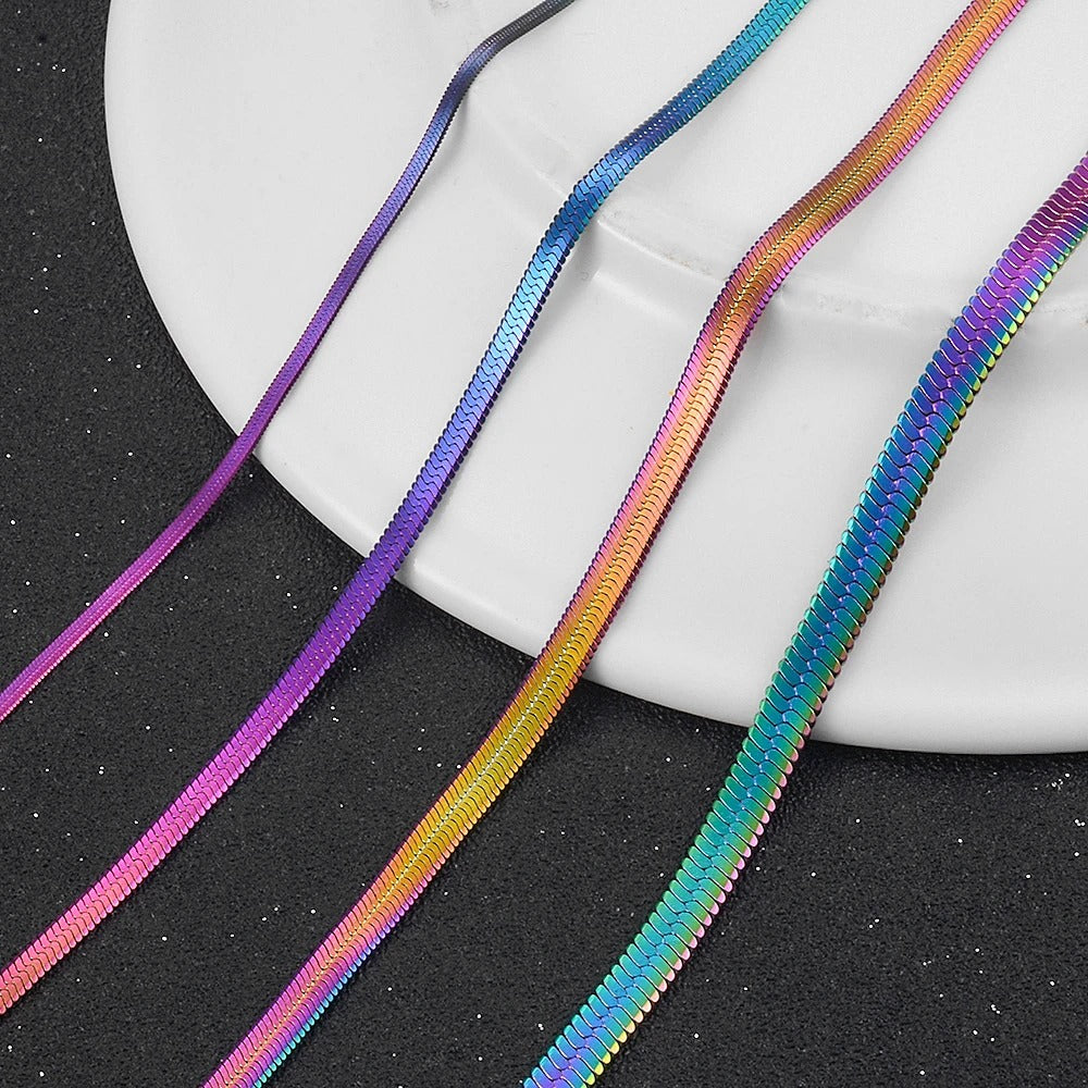 Multicolor Serpentine Chain Necklace For Men and Women