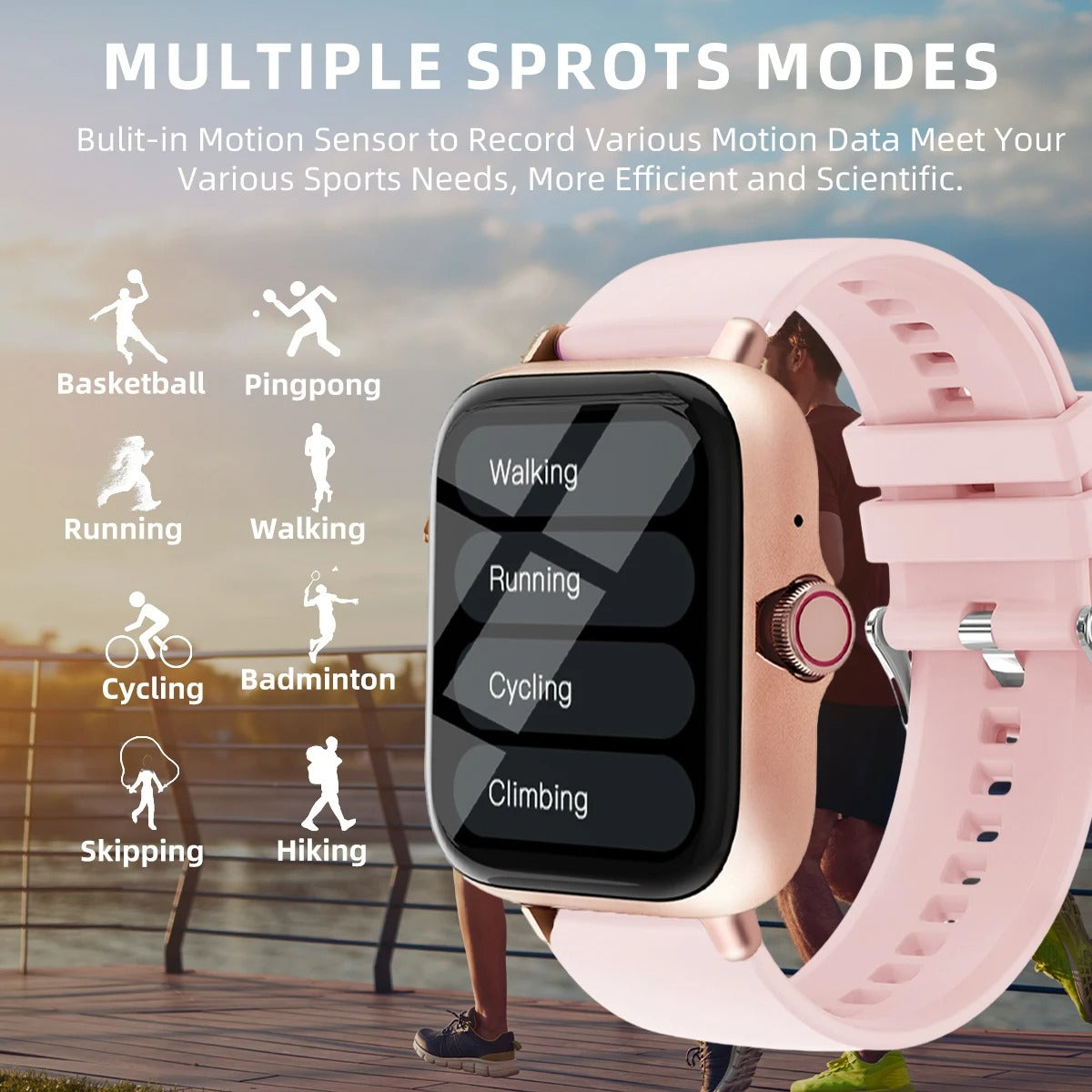 Unisex Smart Watch Waterproof Fitness Sports Watch