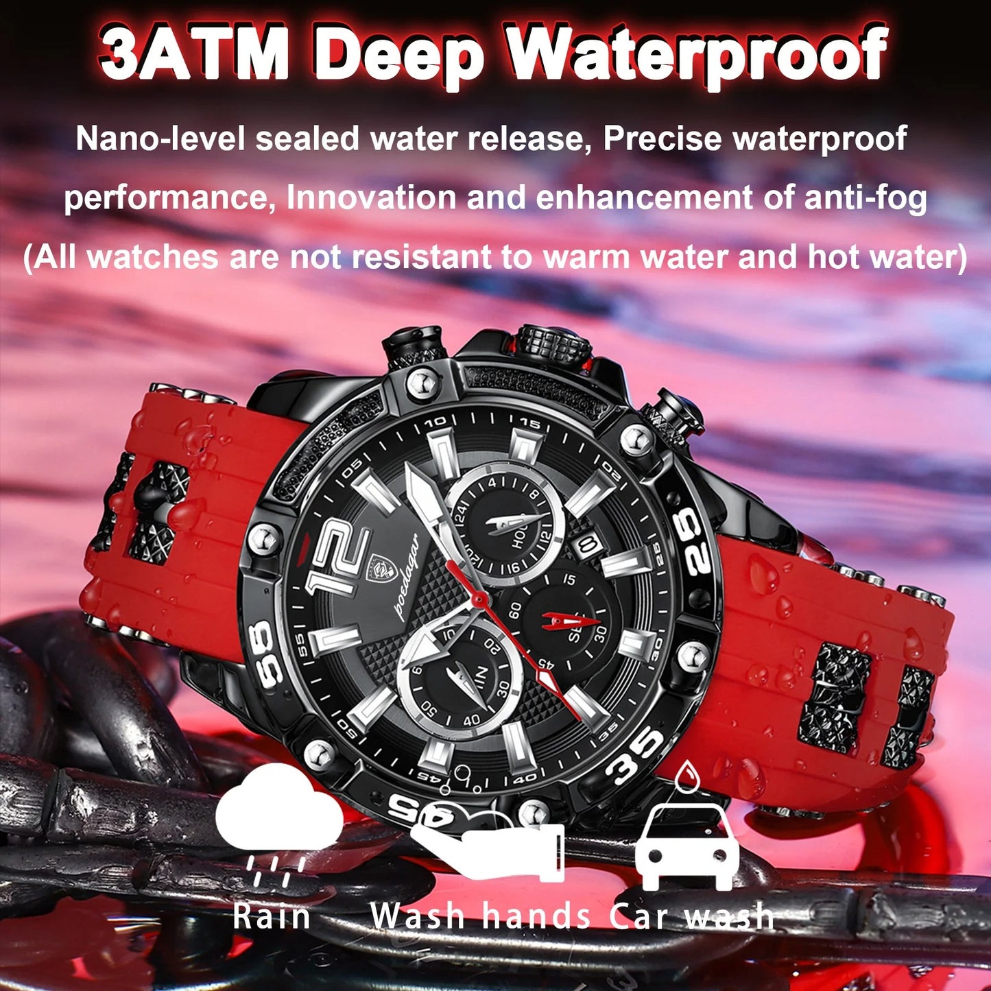 Men's Military Quartz Wristwatch - Waterproof Luminous Chronograph