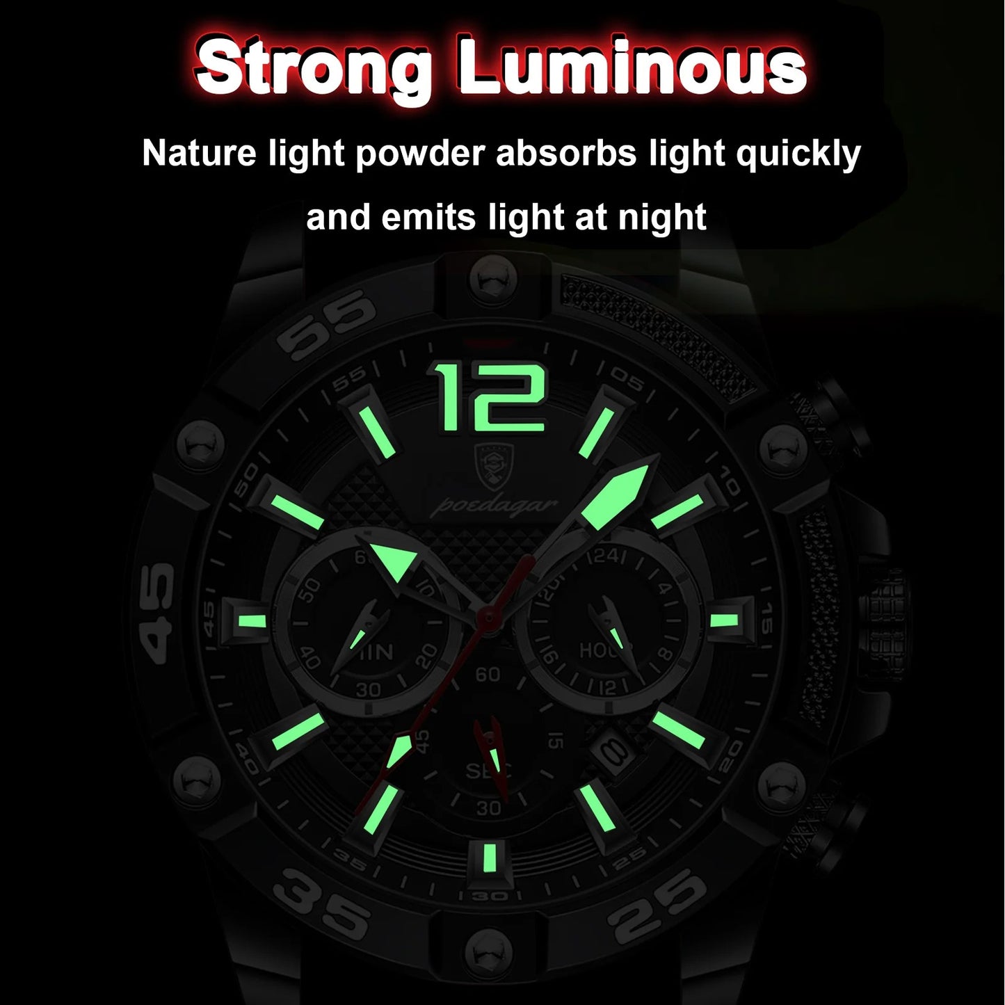 Men's Military Quartz Wristwatch - Waterproof Luminous Chronograph