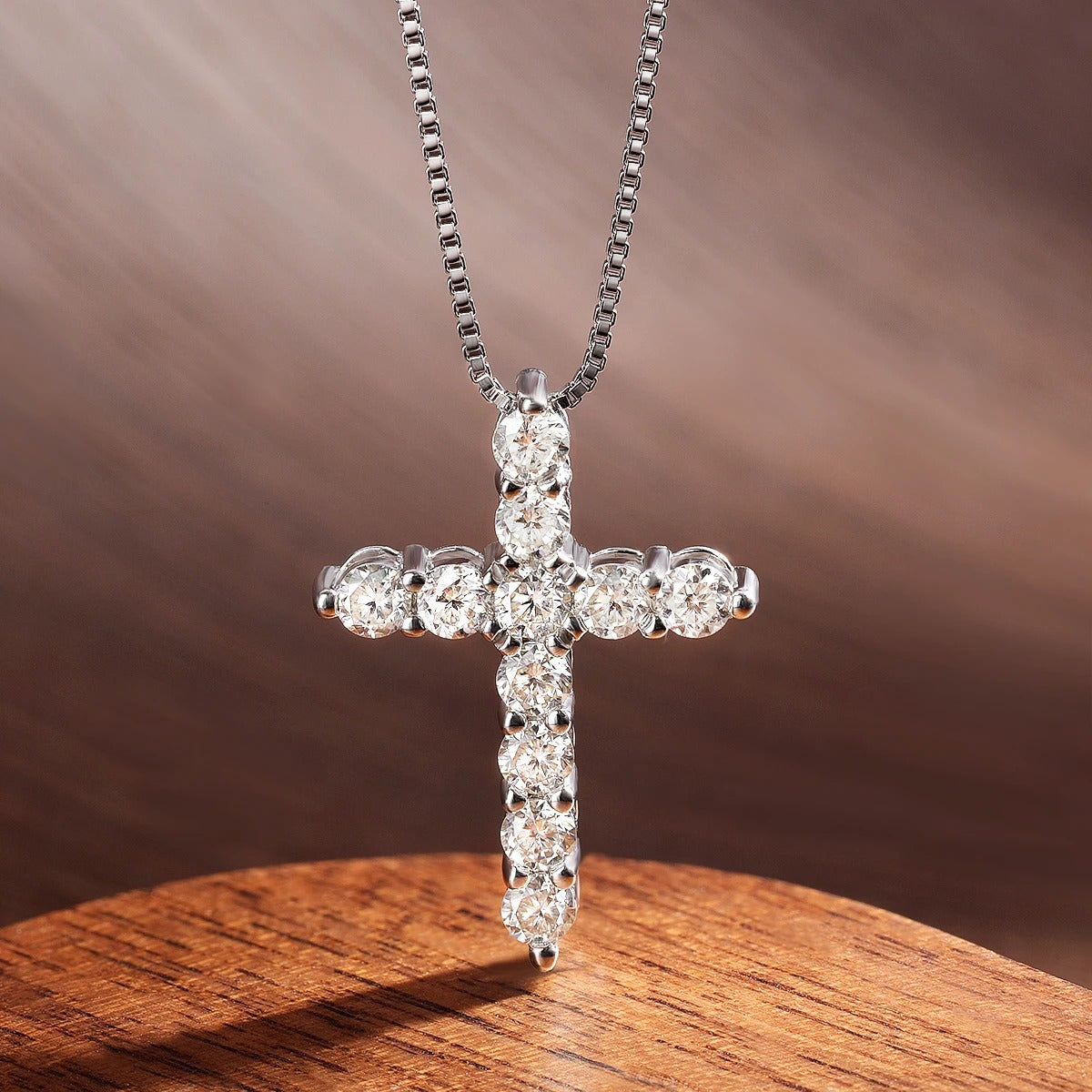 Moissanite Cross Pendant Necklace Original s925 Sliver Necklace For Women