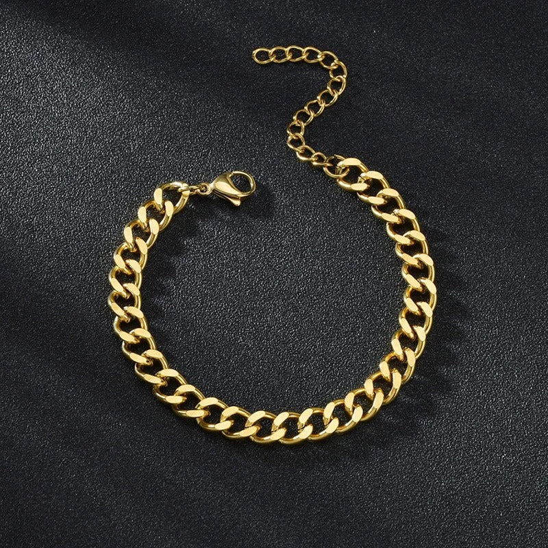 Chain Bracelet for Men Stainless Steel Cuban Link Chain Wristband