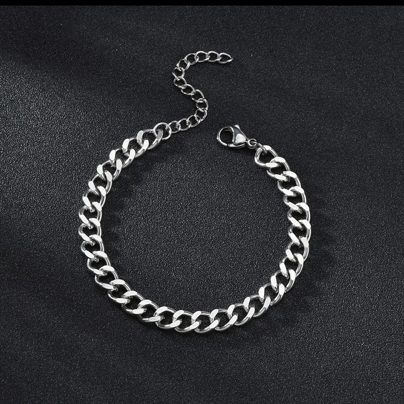 Chain Bracelet for Men Stainless Steel Cuban Link Chain Wristband